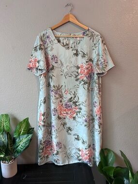 Nanette Lepore Mint Green Floral Midi Shift Dress